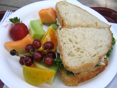 Turkey Sandwich and Fruit